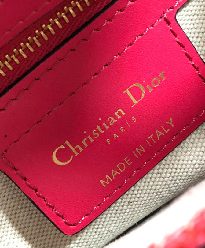 Christian Dior Saddle Bag Canvas with Leather Red